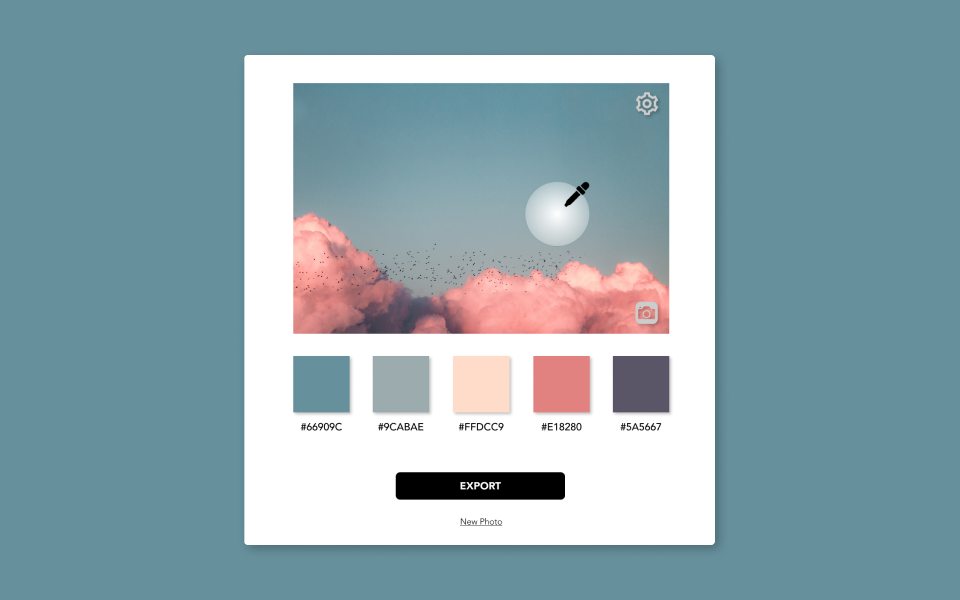 contoh proyek Image Color Picker (source: dribbble.com/noral)