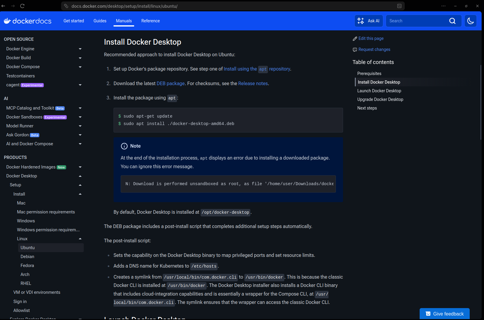 Picture download docker desktop - deb package