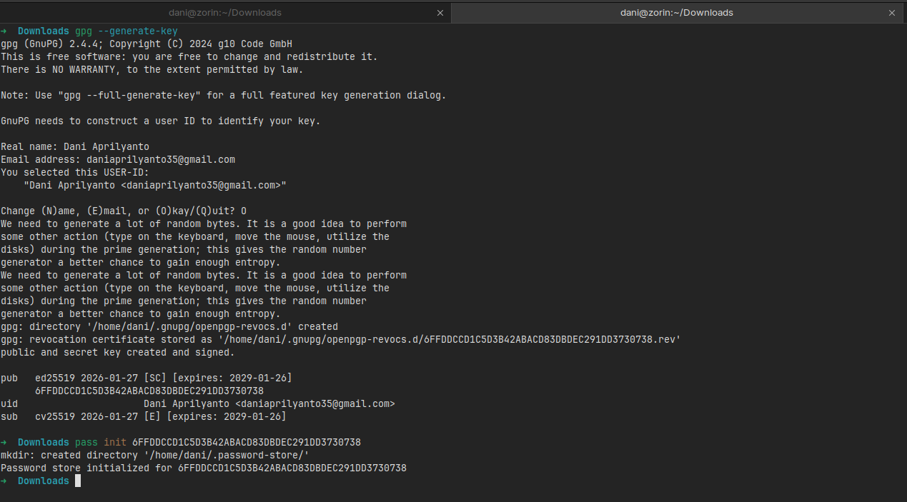 Picture hasil GPG Key