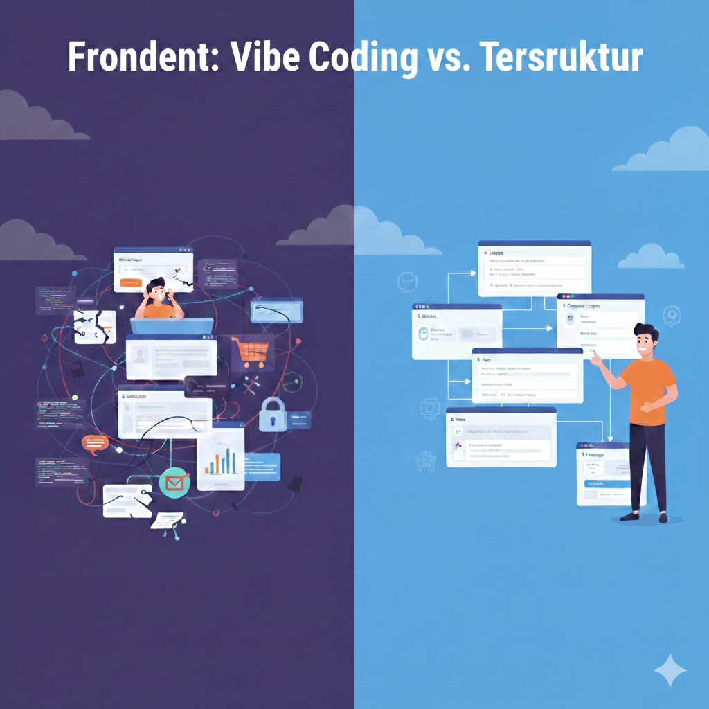 Perbedaan Frontend dengan Vibe coding biasa dengan yang sudah terstruktur