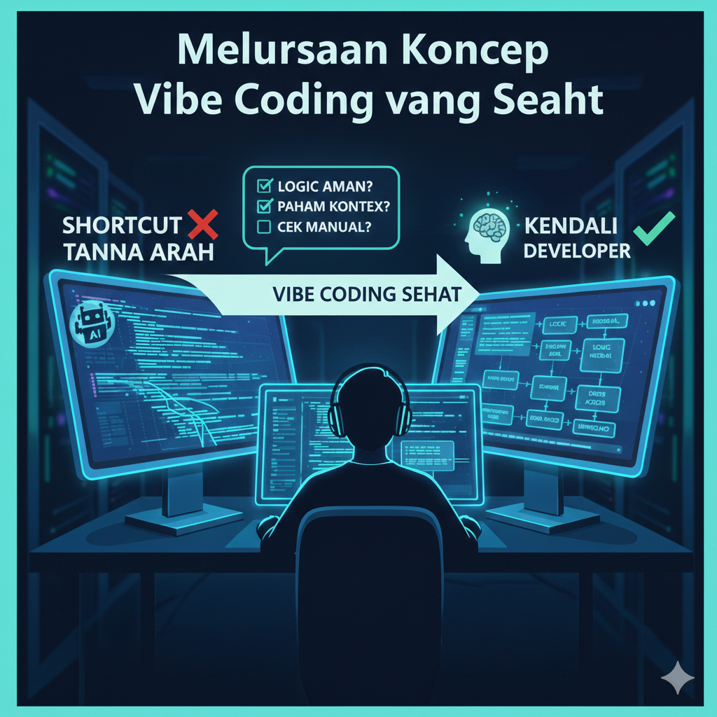 Konsep Vibe Coding yang Sehat Image by Gemini AI
