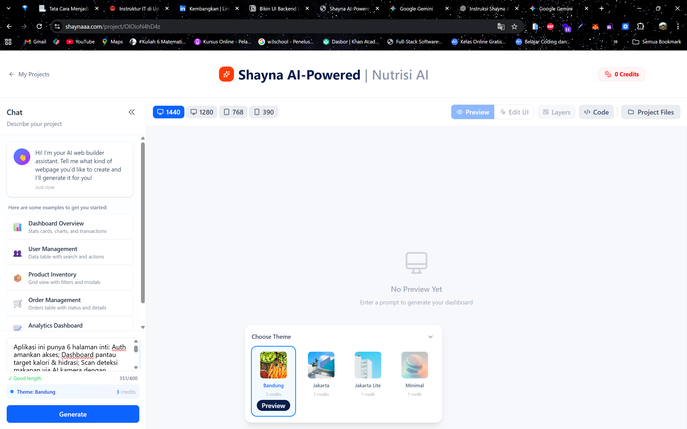  Menulis promt ke Shaynaa 