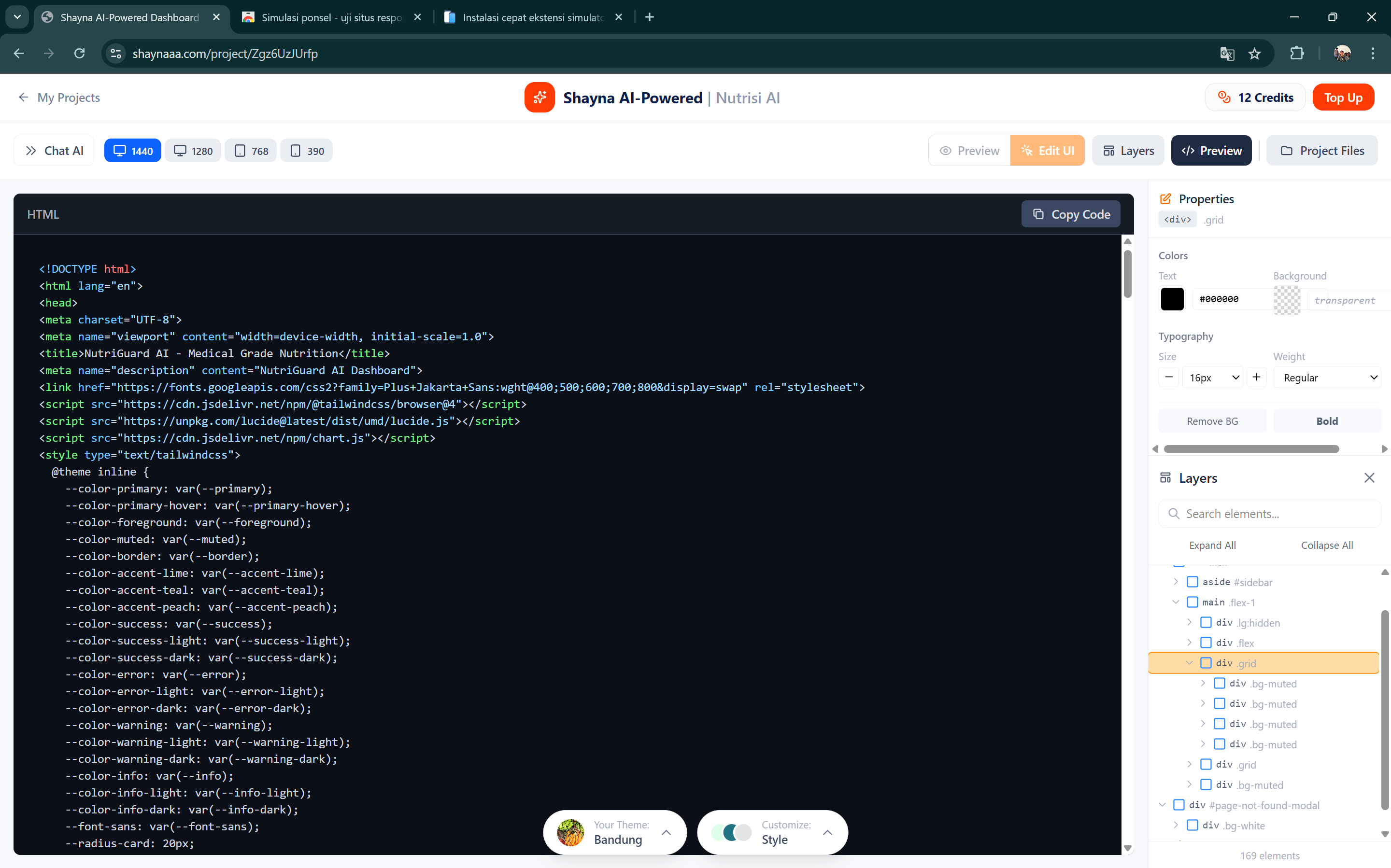 Melihat code hasil generate