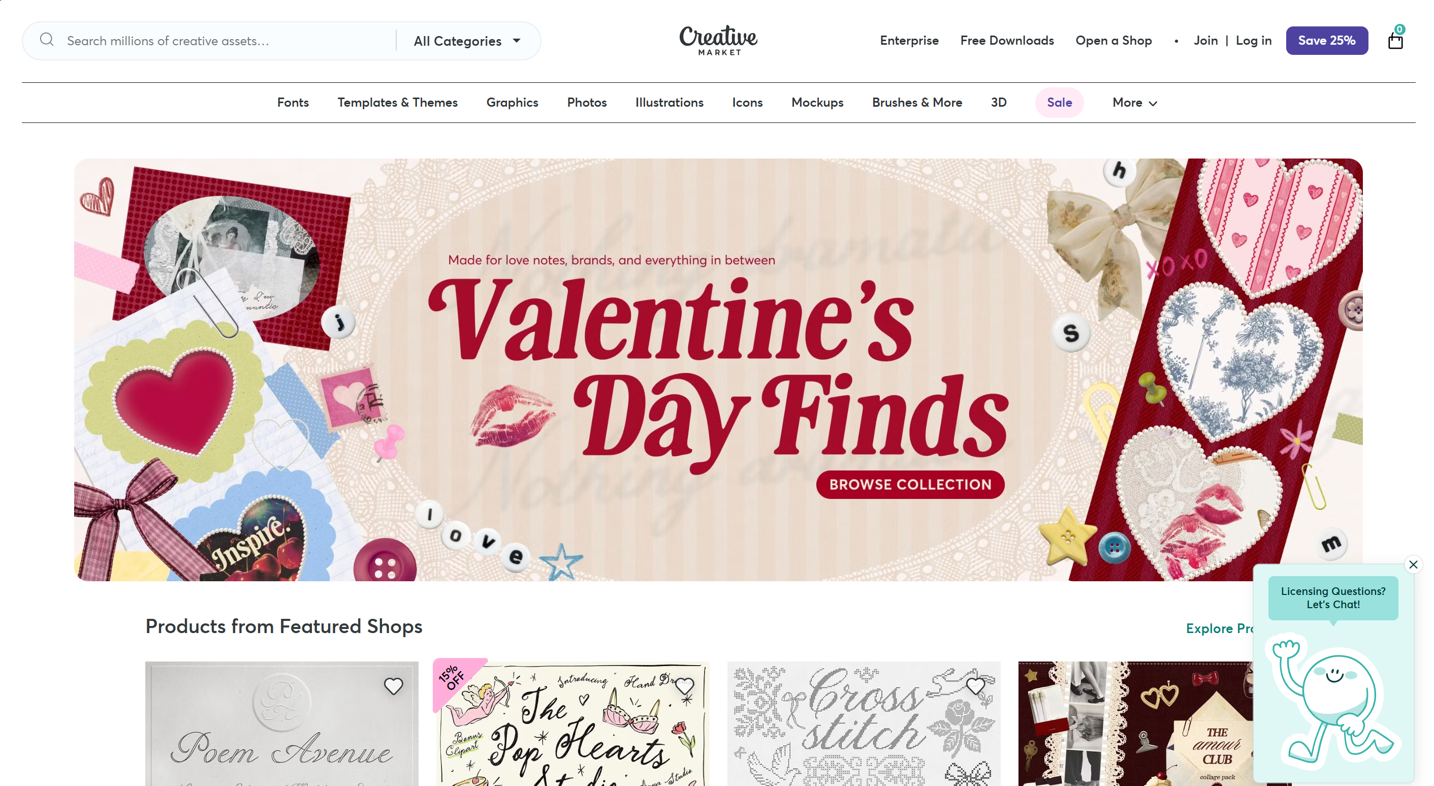 Landing page creative market