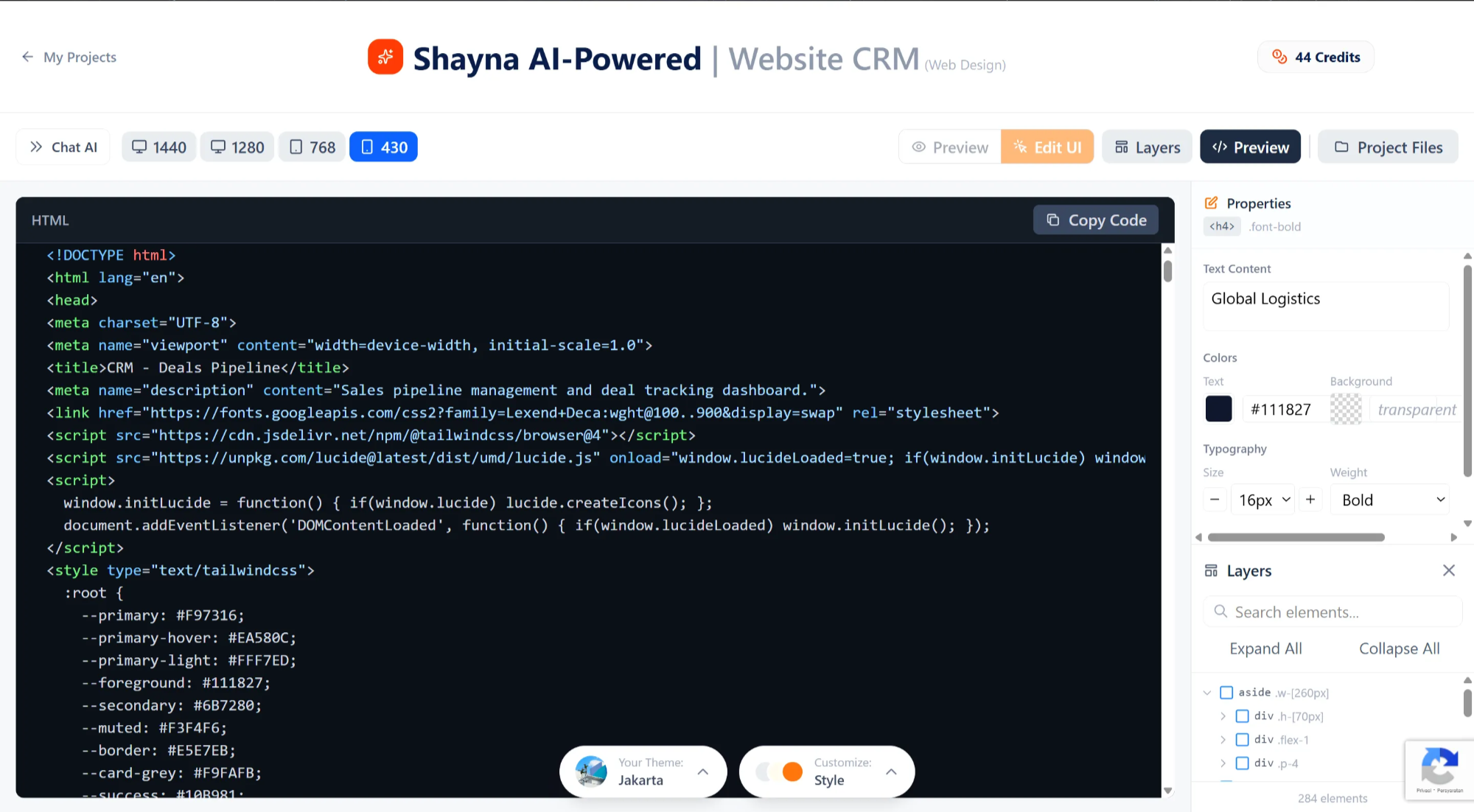Melihat code template hasil generate