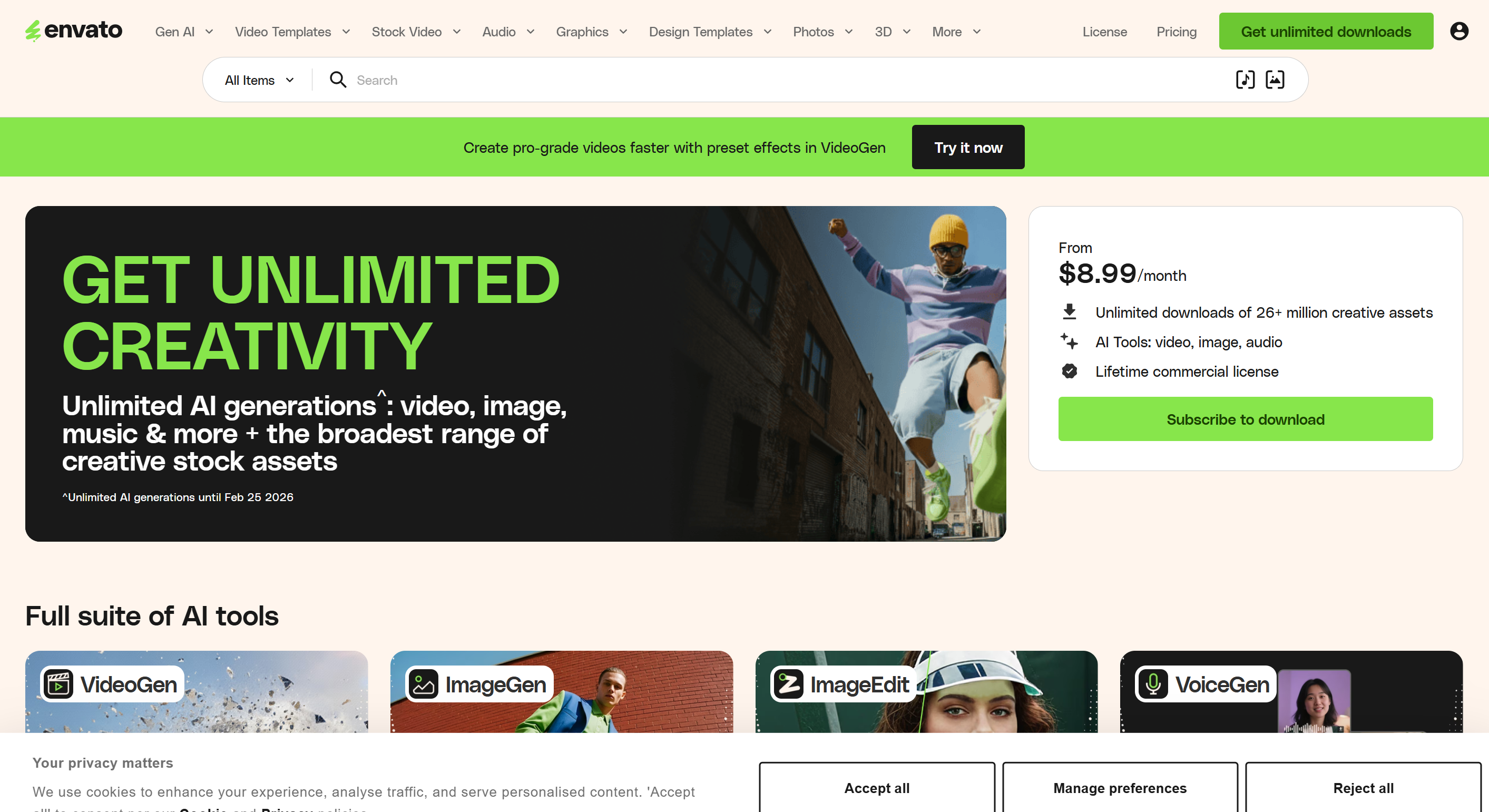 Landing page envanto elements