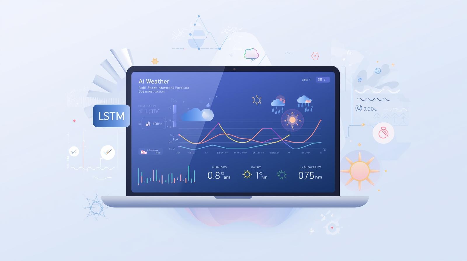 LSTM: Grafik forecast cuaca berbasis data waktu.