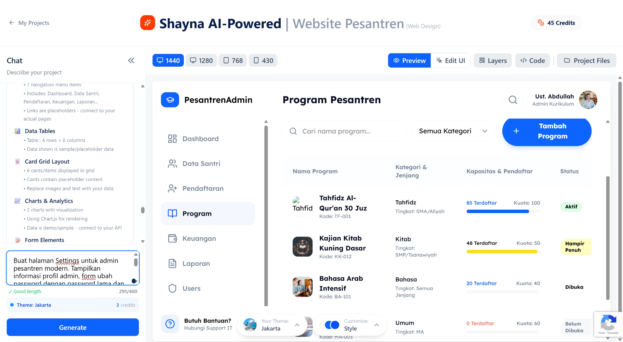 Shayna AI-Powered Dashboard Generator - Google Chrome 16_02_2026 00.24.21.png