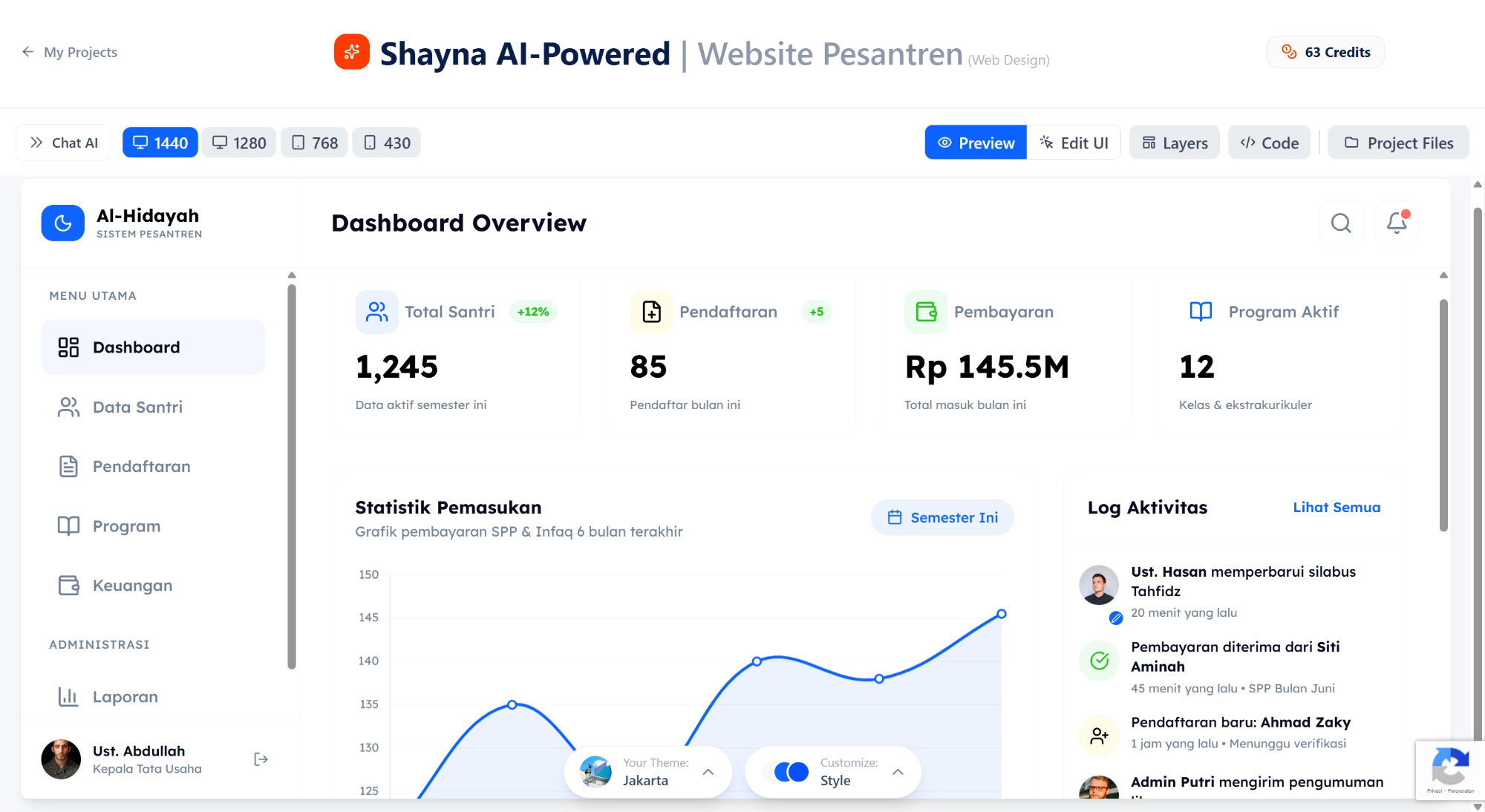 Shayna AI-Powered Dashboard Generator - Google Chrome 13_02_2026 11.44.35.png