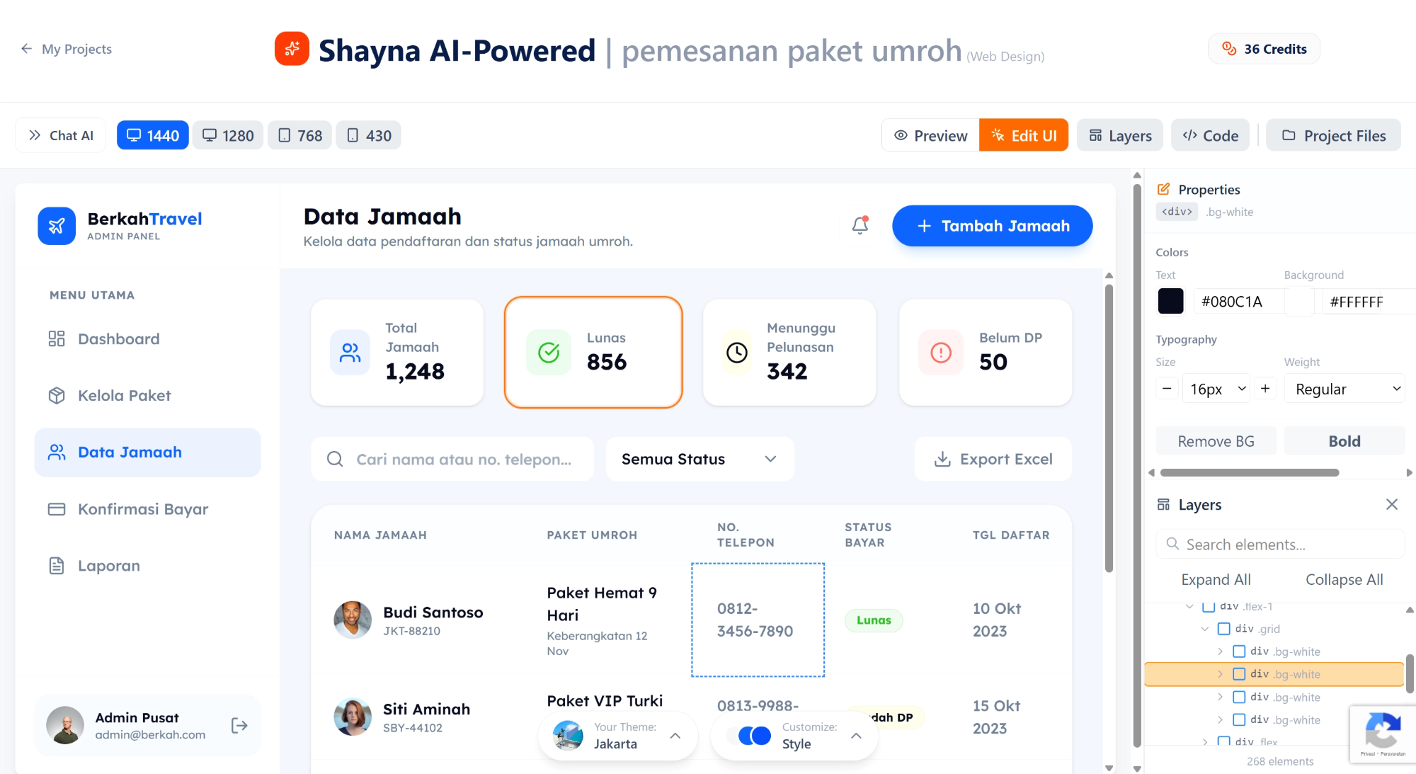 Shayna AI-Powered Dashboard Generator - Google Chrome 20_02_2026 08.58.45.png