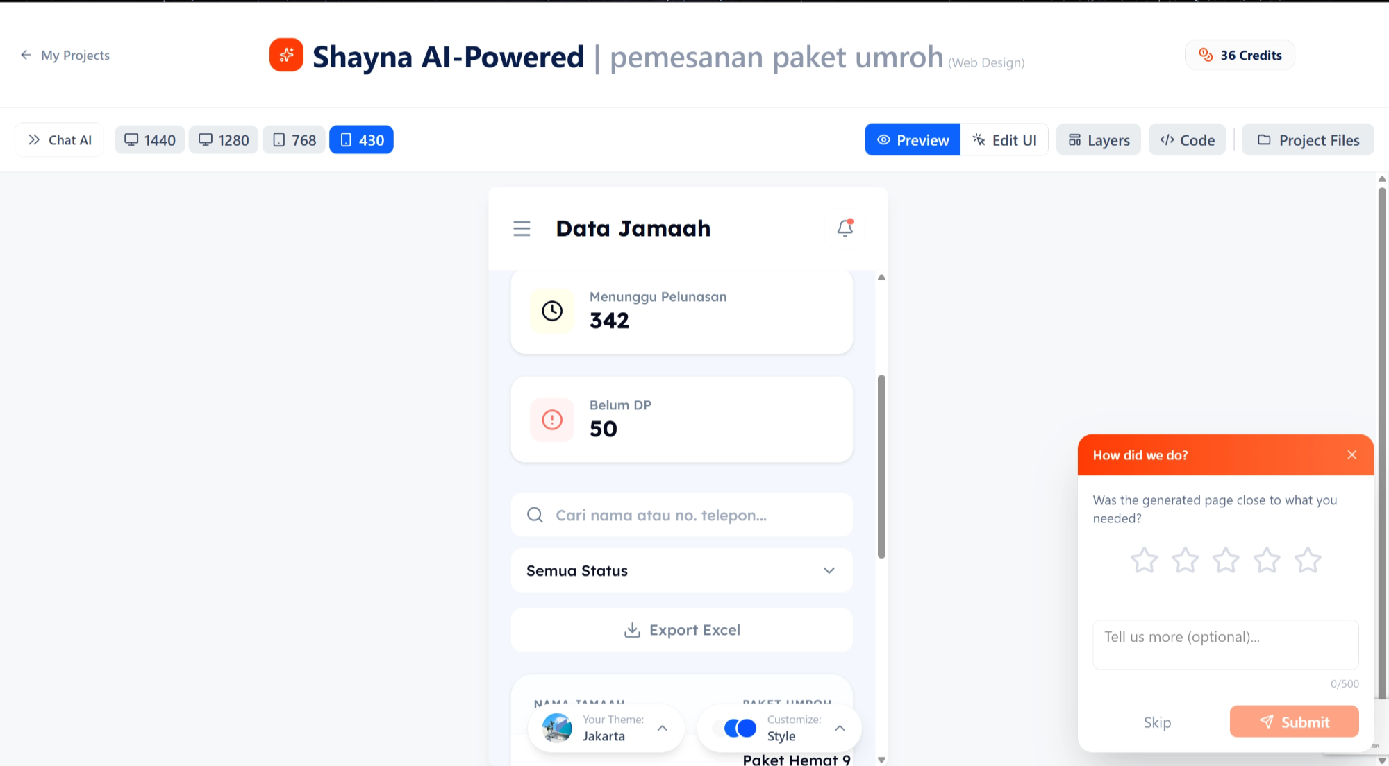 Shayna AI-Powered Dashboard Generator - Google Chrome 20_02_2026 08.58.07.png