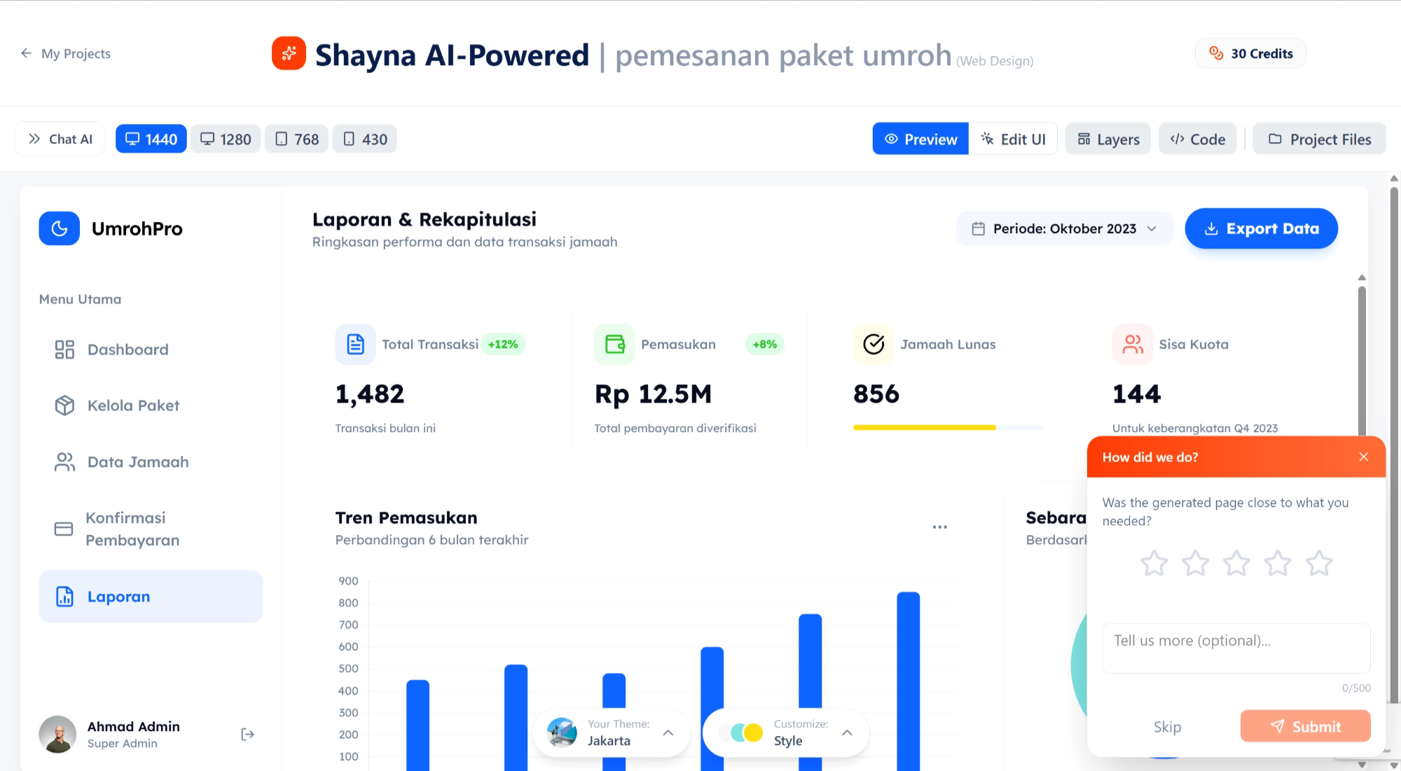 Shayna AI-Powered Dashboard Generator - Google Chrome 20_02_2026 09.23.09.png