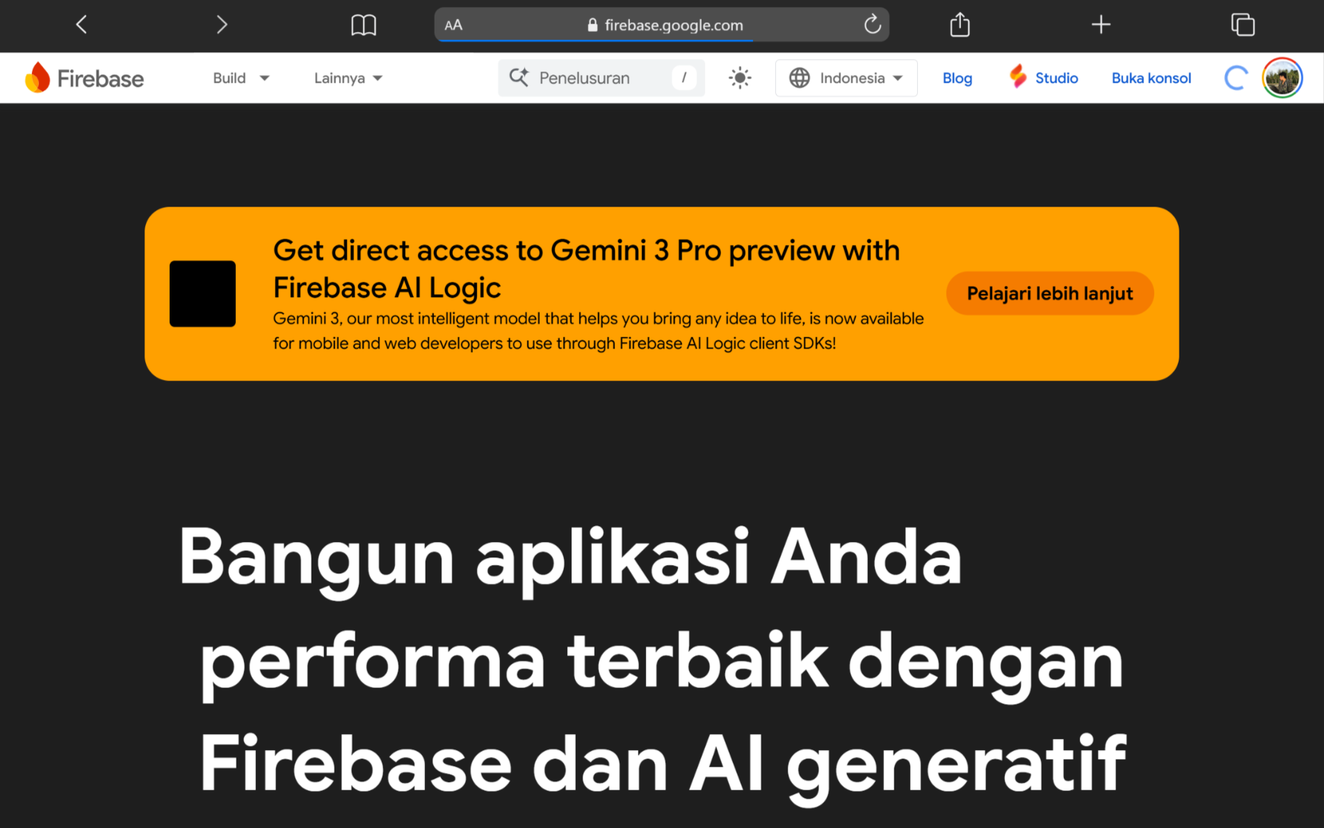 Landing Page Firebase