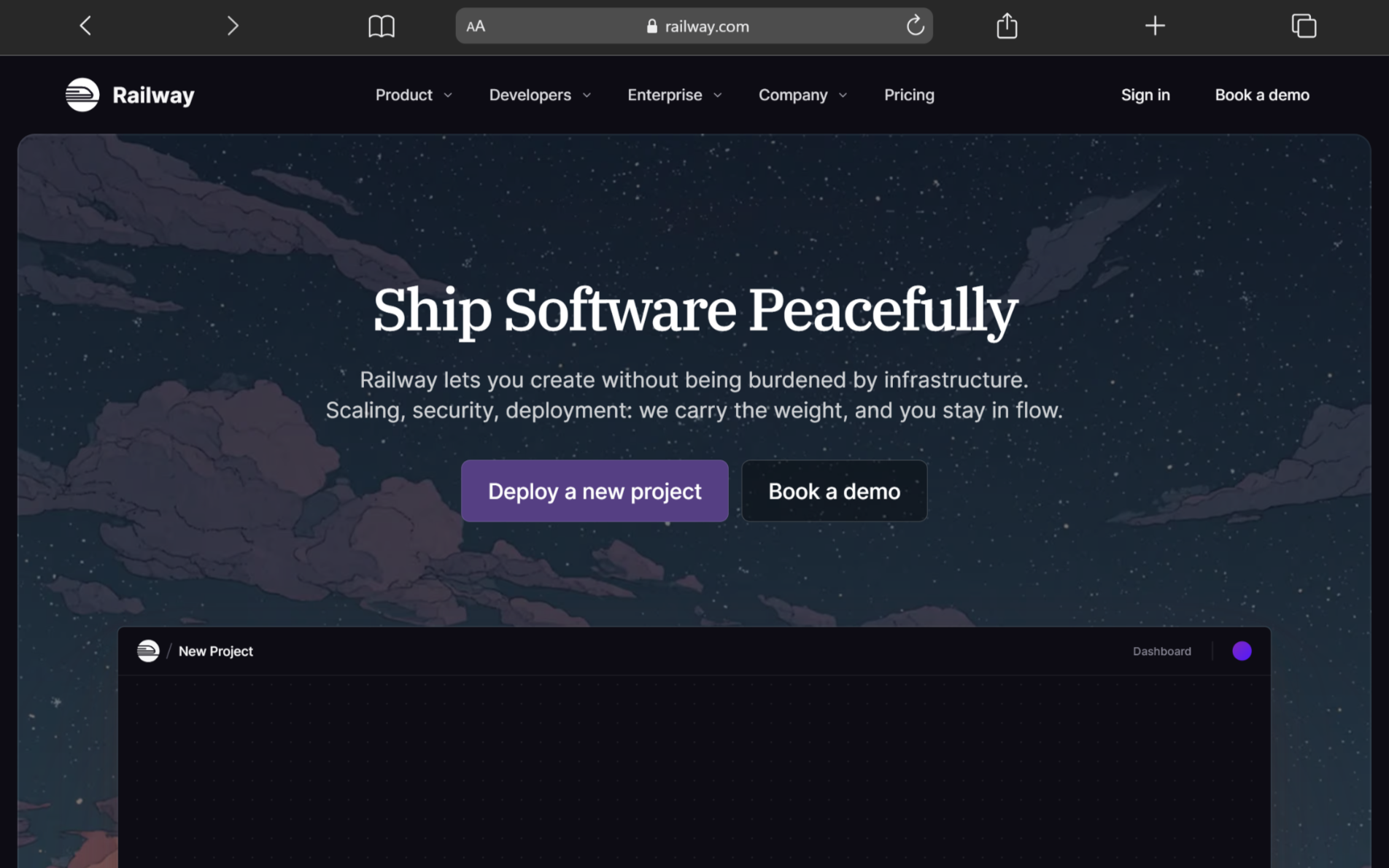 Landing Page Railway