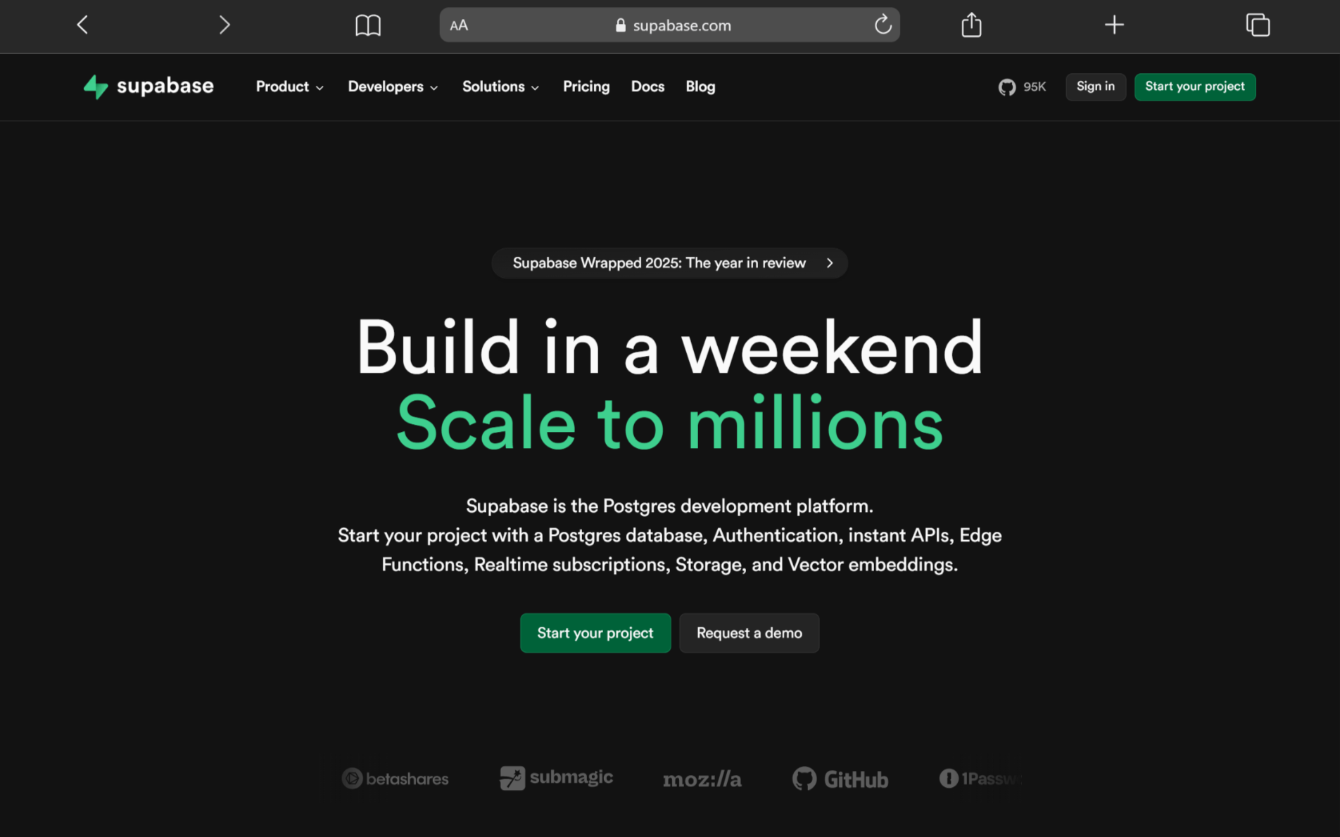 Landing Page Supabase