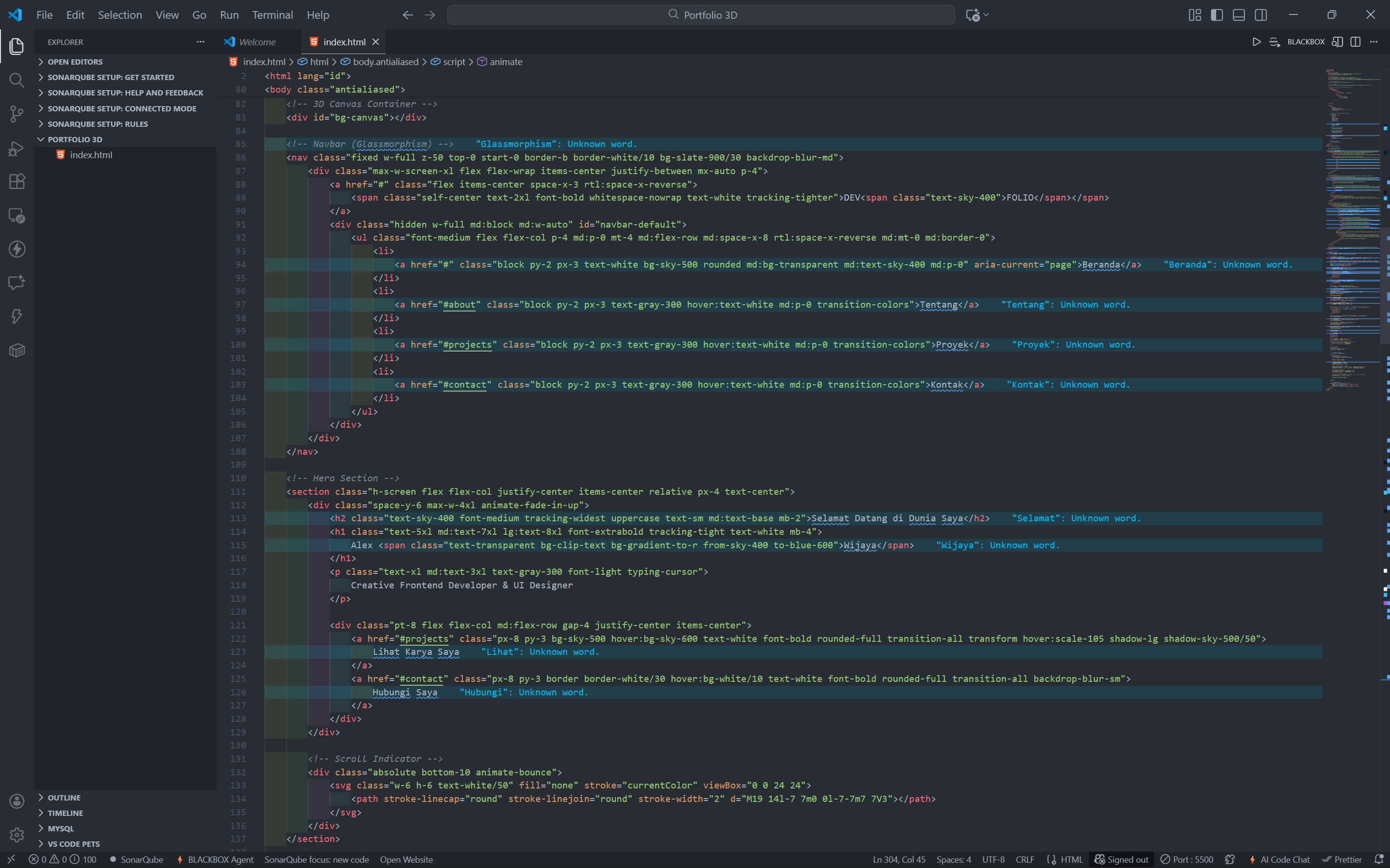 Salin Code dari Gemini dan Paste kan ke VsCode