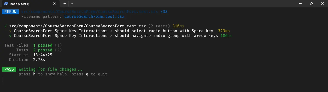 Test Space Key Radio Button