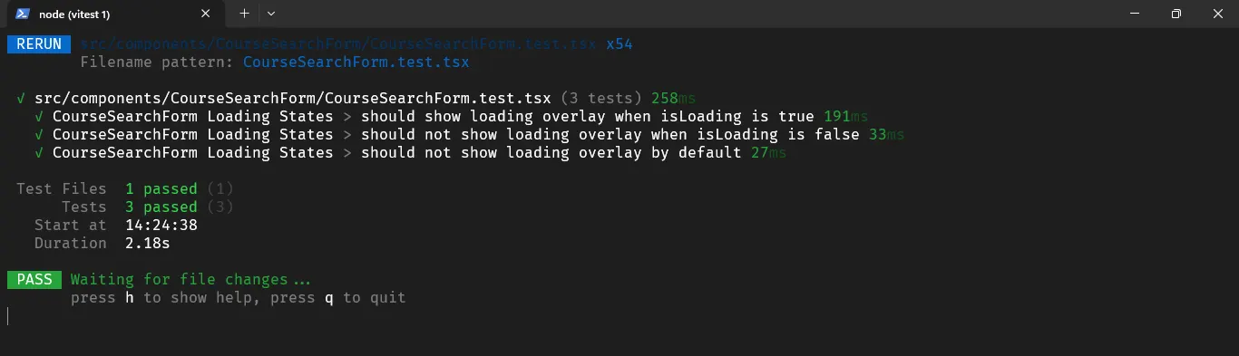 Test Loading State Display