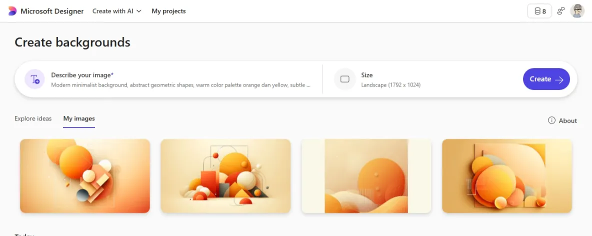 Hasil generate background denga Prompt yang detail