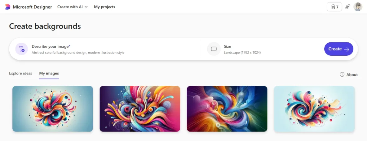 Hasil generate background dengan prompt yang simple