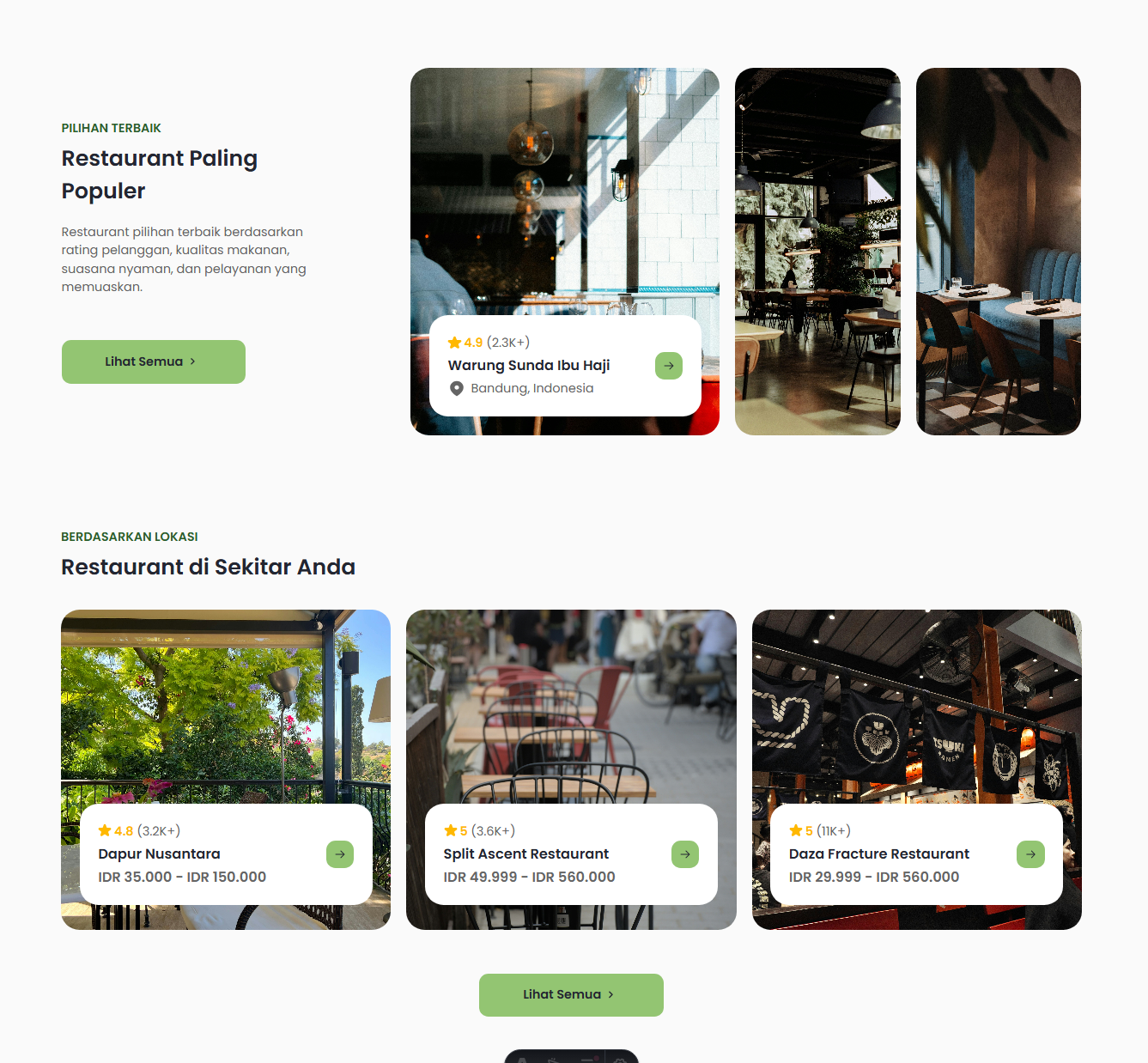 Restaurant Populer dan Restaurant di Sekitar