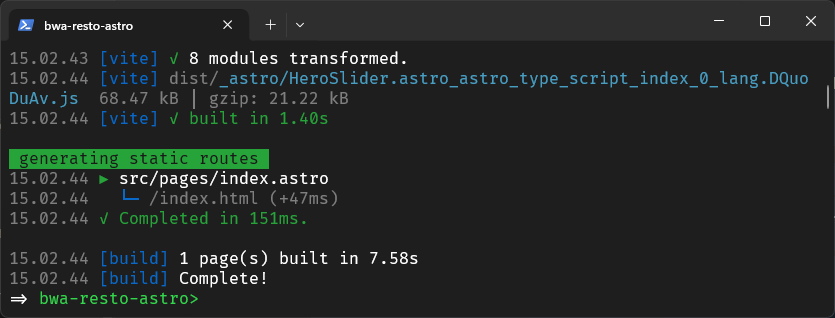 Build astro