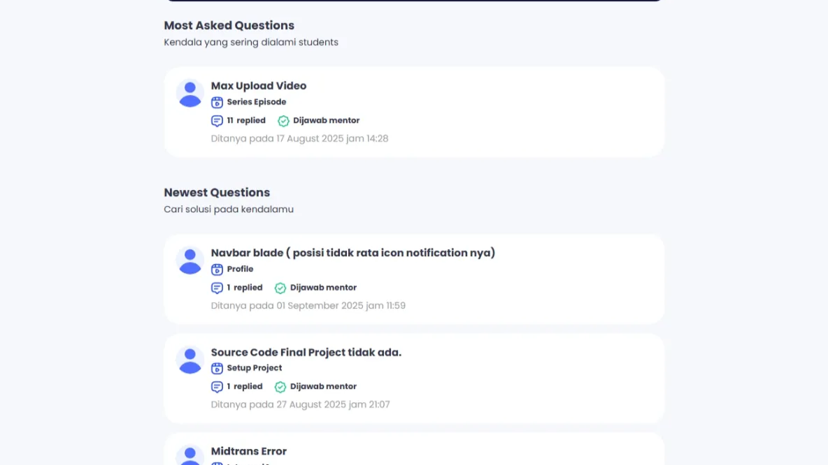Forum Diskusi di BuildWithAngga