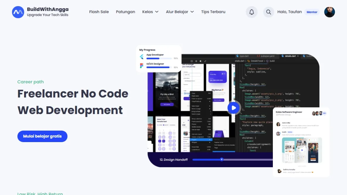 Roadmap Freelancer No Code Web Development | BuildWithAngga