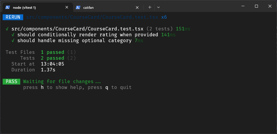 Terminal: Test Conditional Rendering