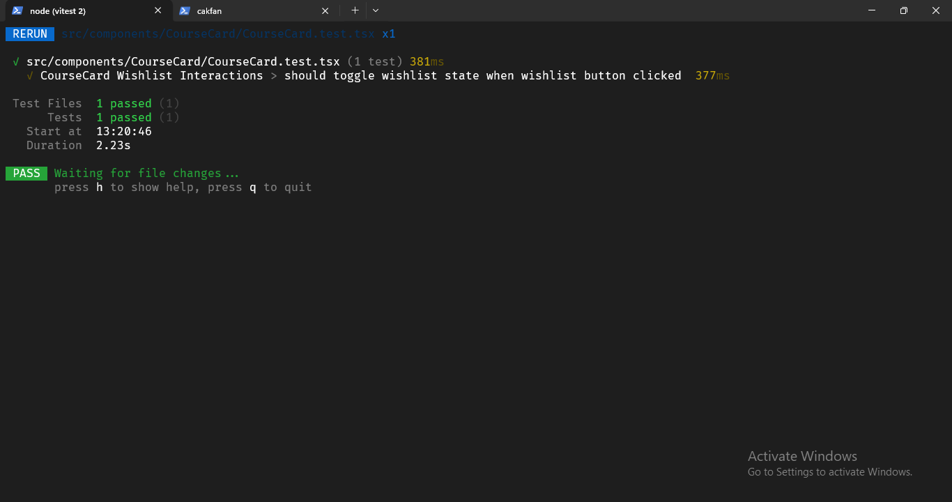 Terminal: Test Button State Changes