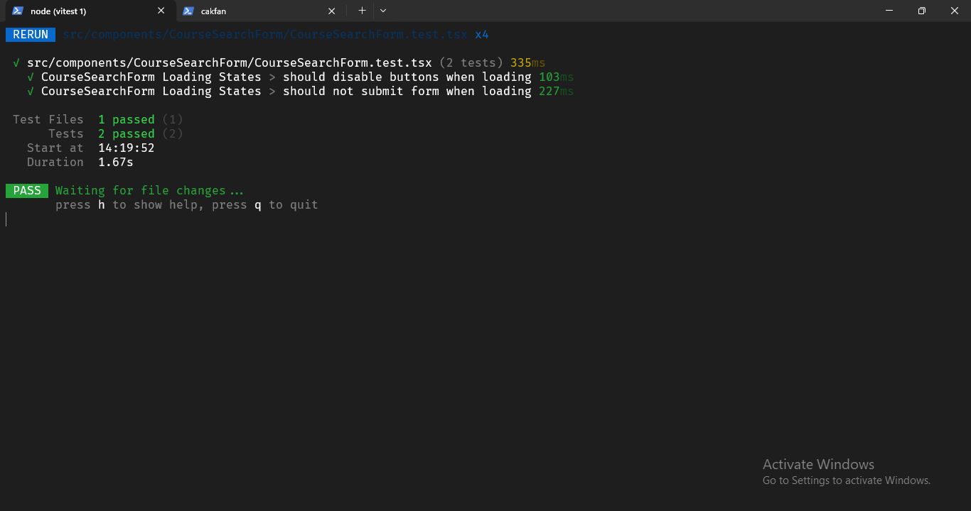 Terminal: Test Loading State