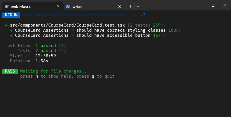 Terminal: Test Assertions