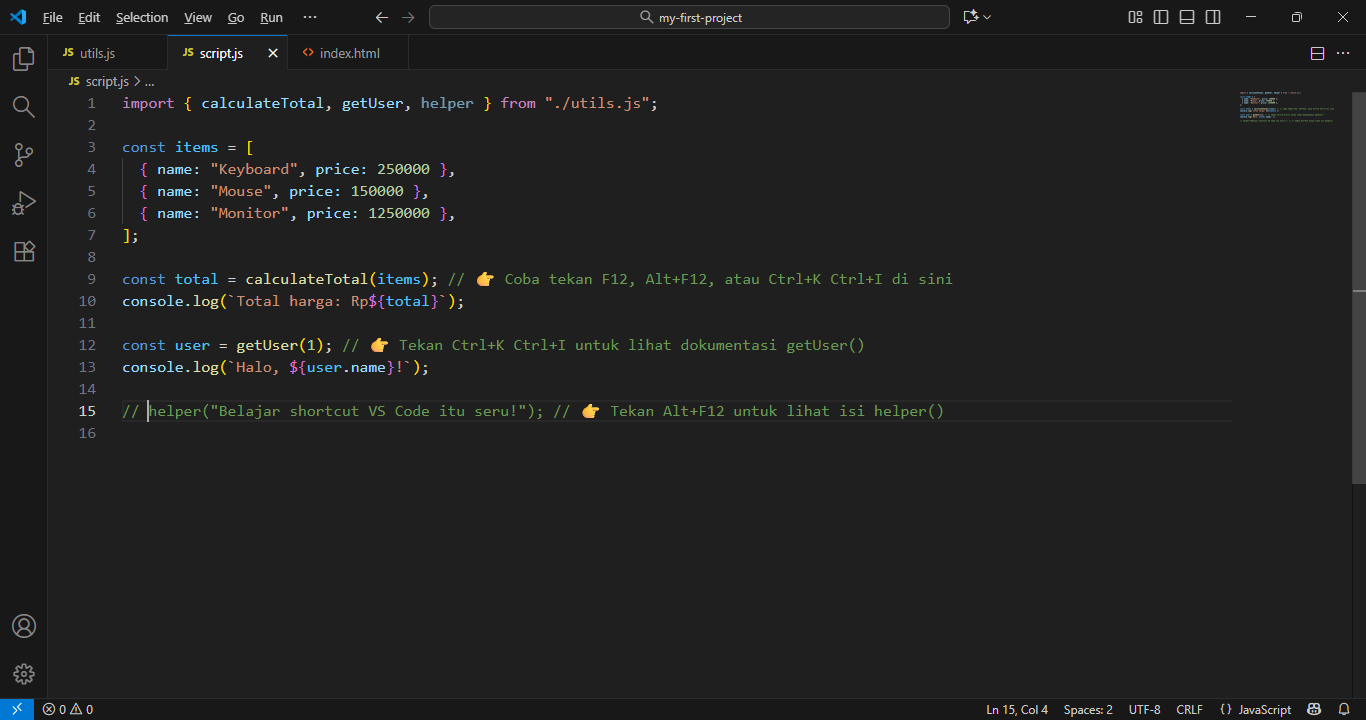 Ctrl+K Ctrl+C / Cmd+K Cmd+C - Add Line Comment