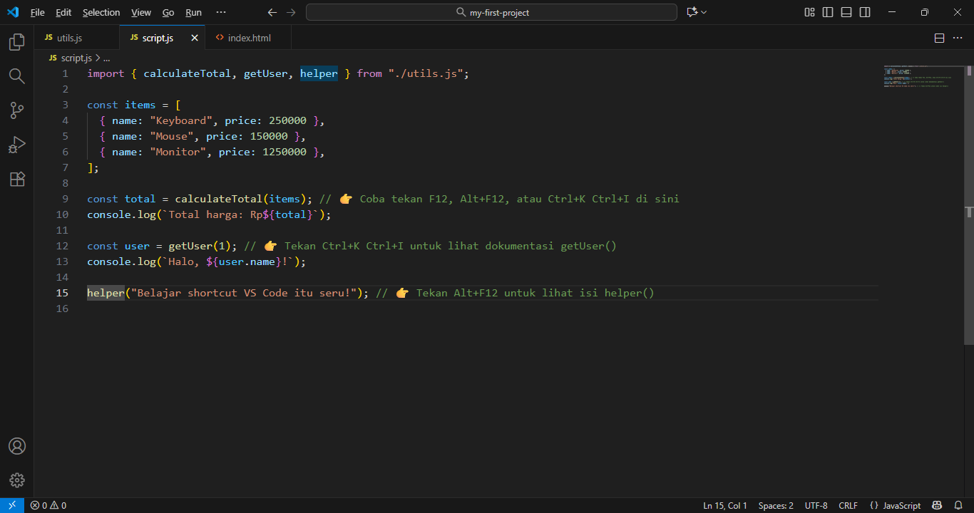 Ctrl+K Ctrl+U / Cmd+K Cmd+U - Remove Line Comment