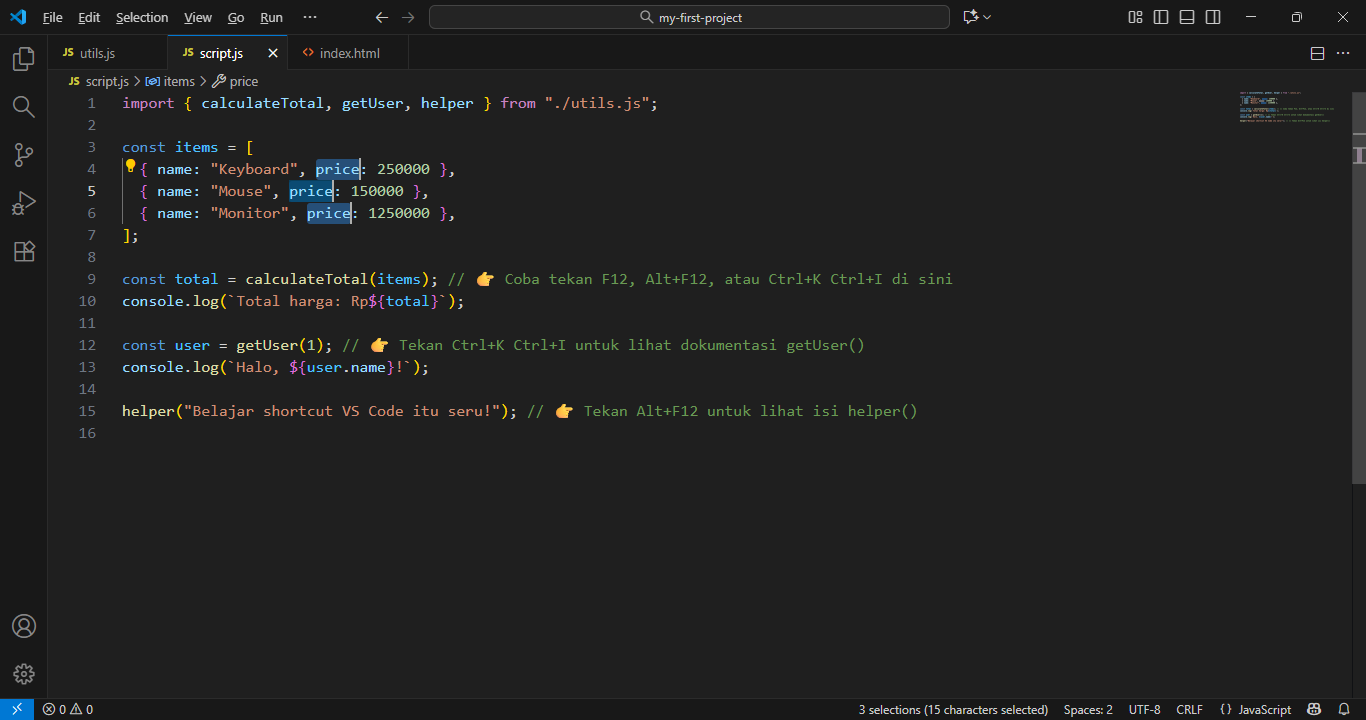Ctrl+Shift+L / Cmd+Shift+L - Select All Occurrences