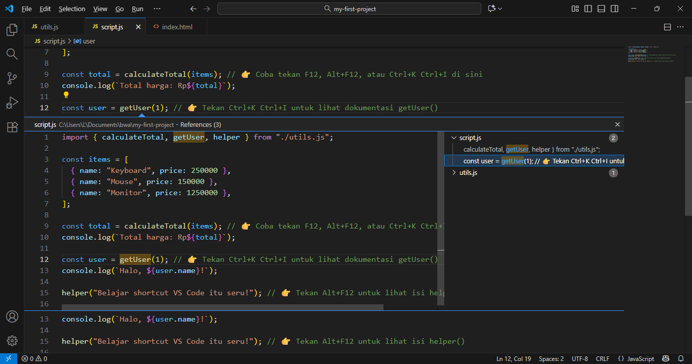Shift+F12 - Go to References