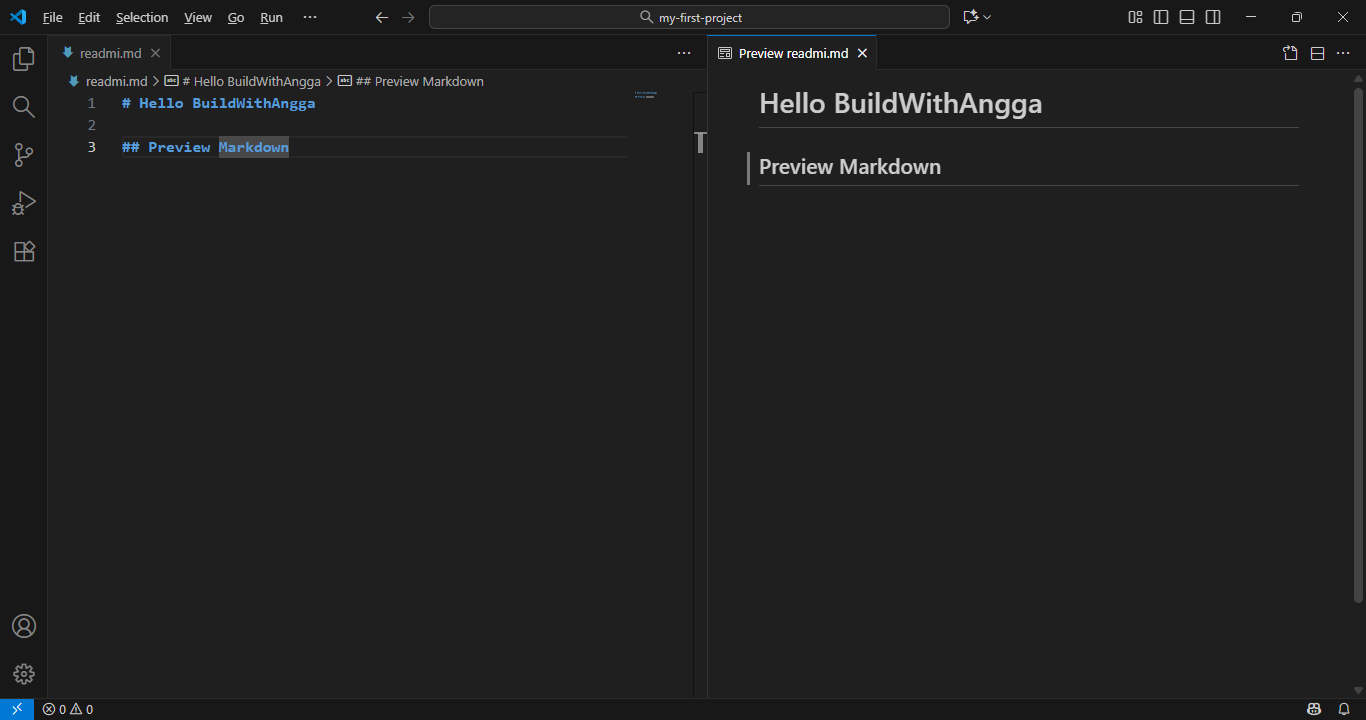 Ctrl+K V / Cmd+K V - Open Markdown Preview