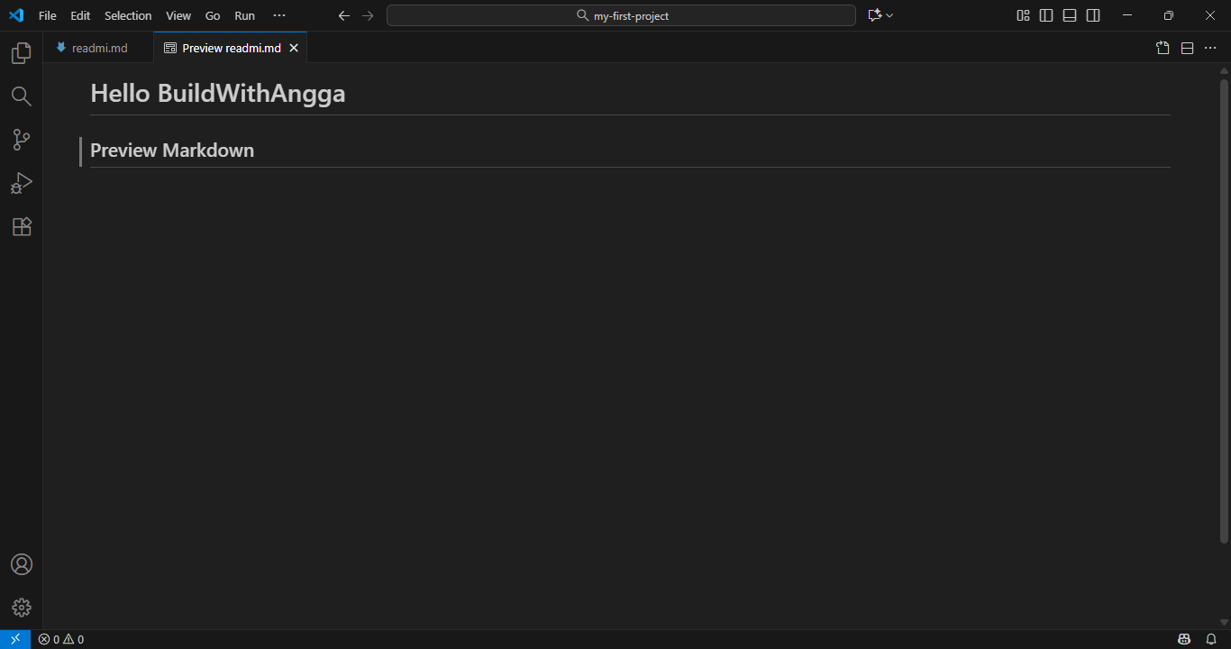 Ctrl+Shift+V / Cmd+Shift+V - Open Markdown Preview to Side