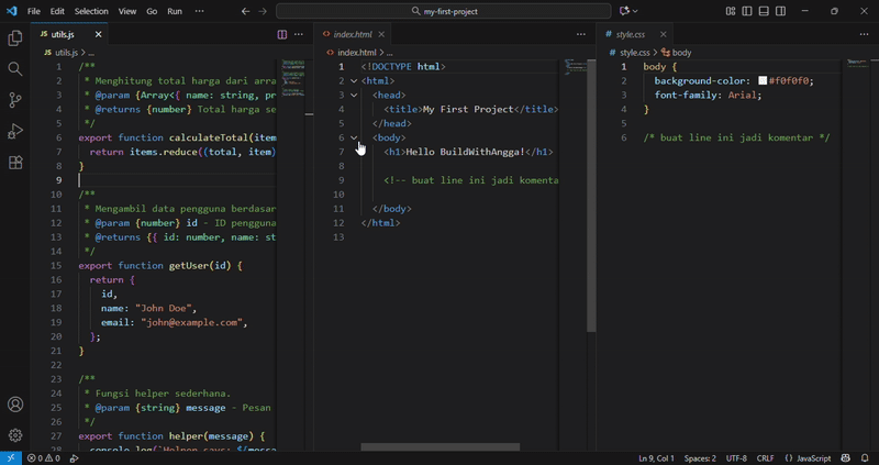 Ctrl+1/2/3 / Cmd+1/2/3 - Focus Editor Group