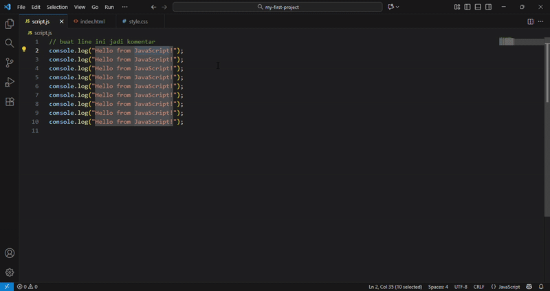 Ctrl+H / Cmd+H - Cari dan Ganti