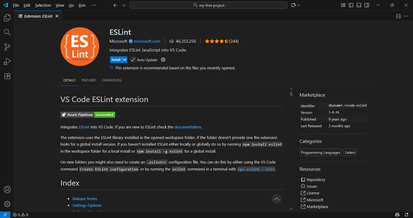 ESLint - Code Quality Checker