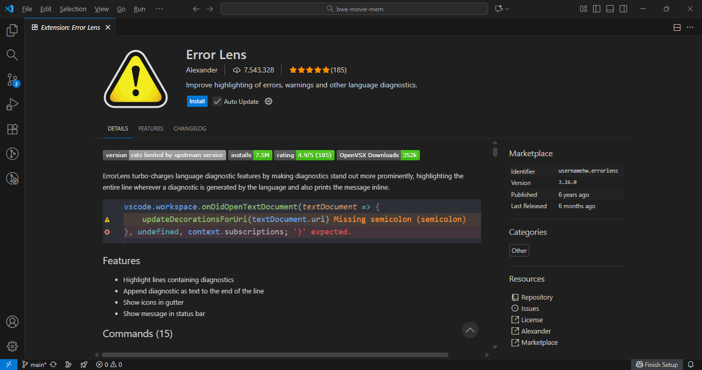 Error Lens - Inline Error Display