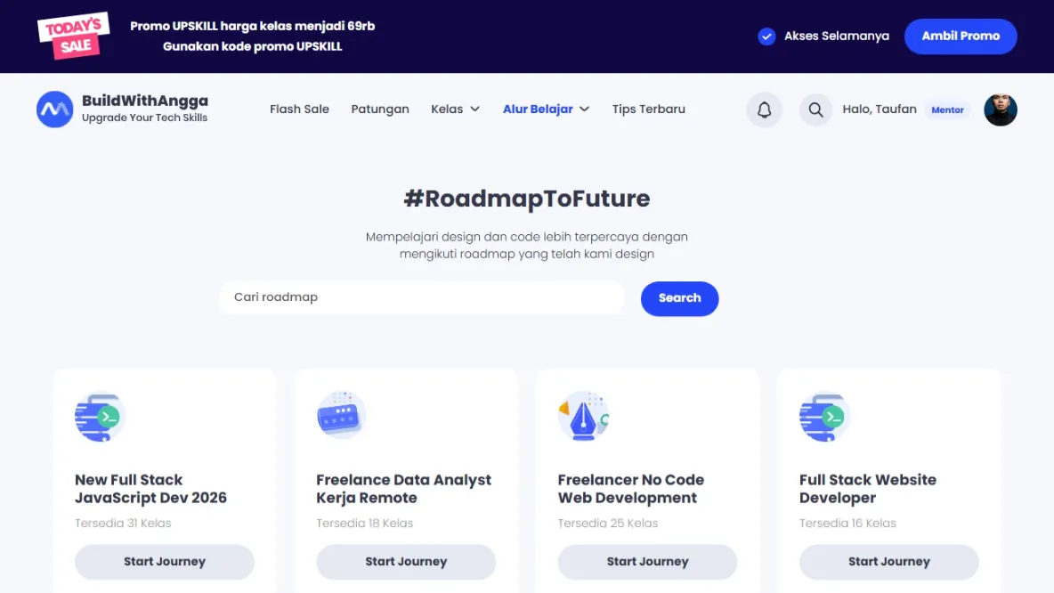 Expert Roadmaps: Launch Your Tech Career | BuildWithAngga