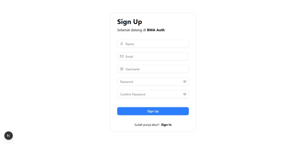 Halaman sign up