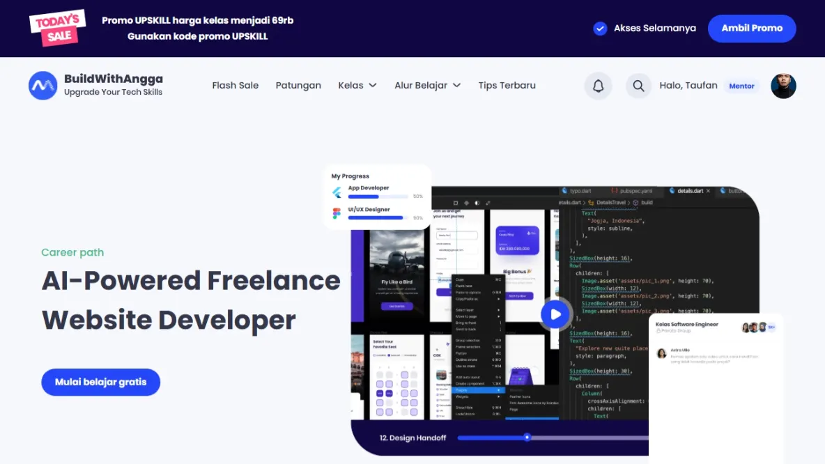 Roadmap AI-Powered Freelance Website Developer | BuildWithAngga