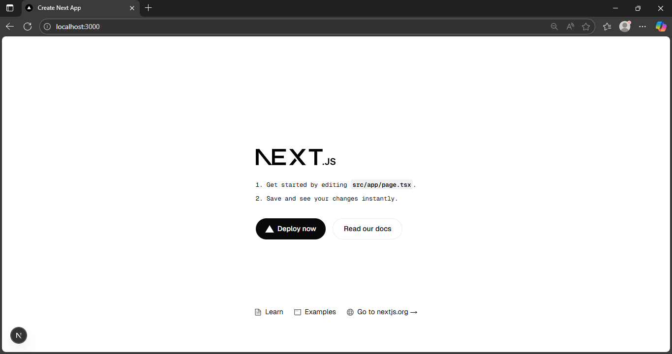 Tampilan Awal Next.js
