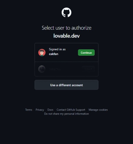 Pilih Akun GitHub