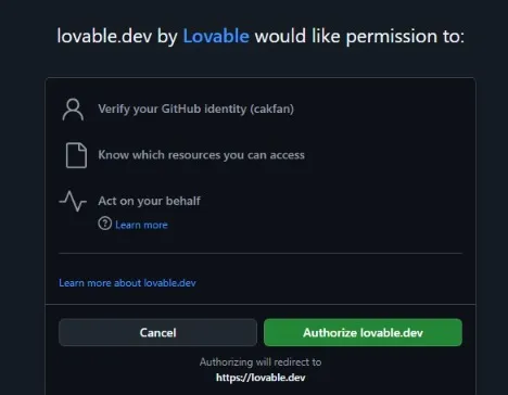 Authorize lovable.dev