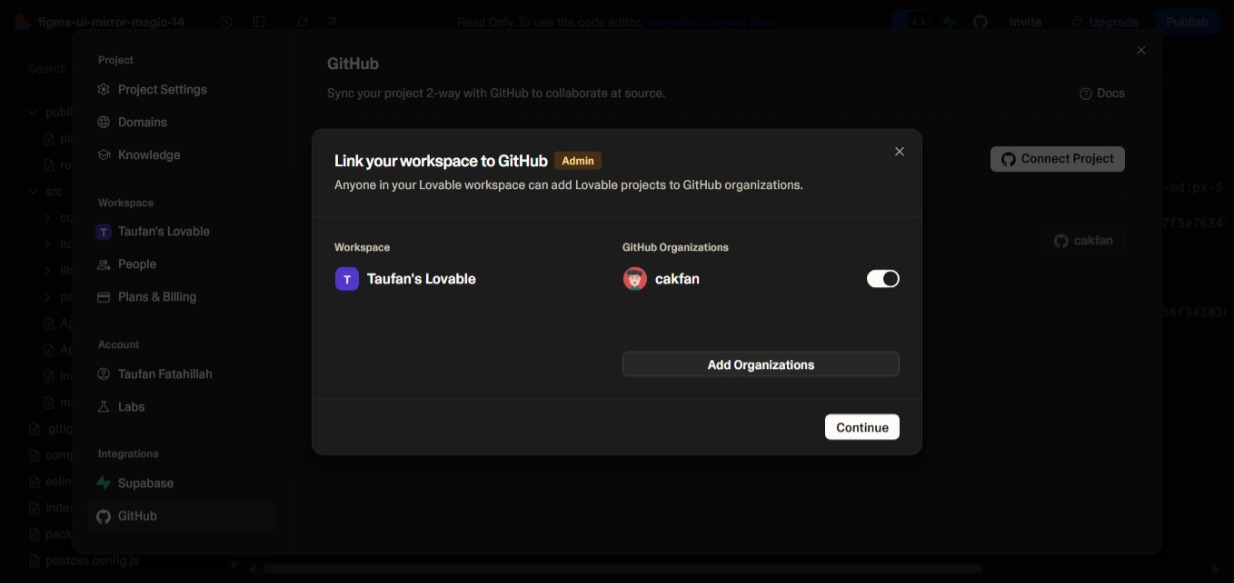 Lovable ke GitHub