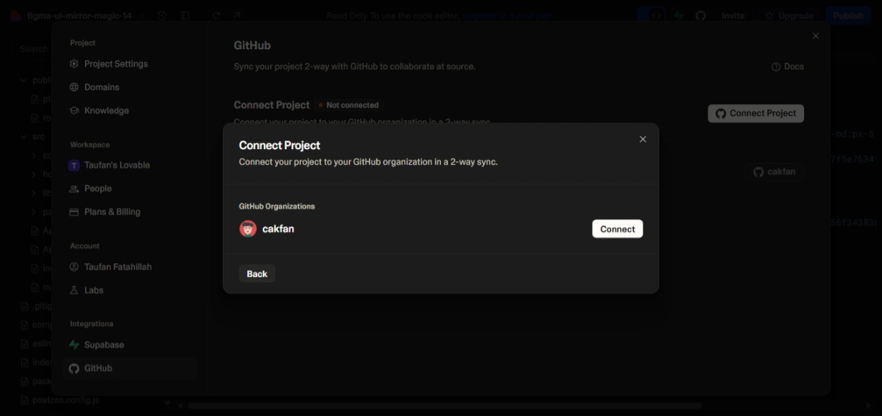 Lovable ke GitHub